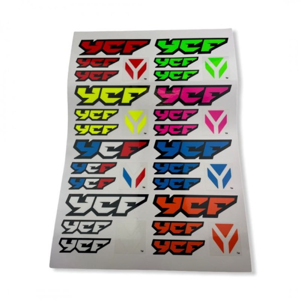 Zestaw naklejek logo YCF