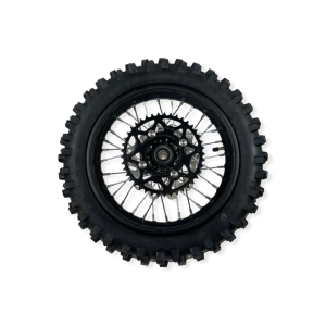 Kompletne koło tylne 1.85x12 stalowe z oponą, tarczą i zębatką MRF