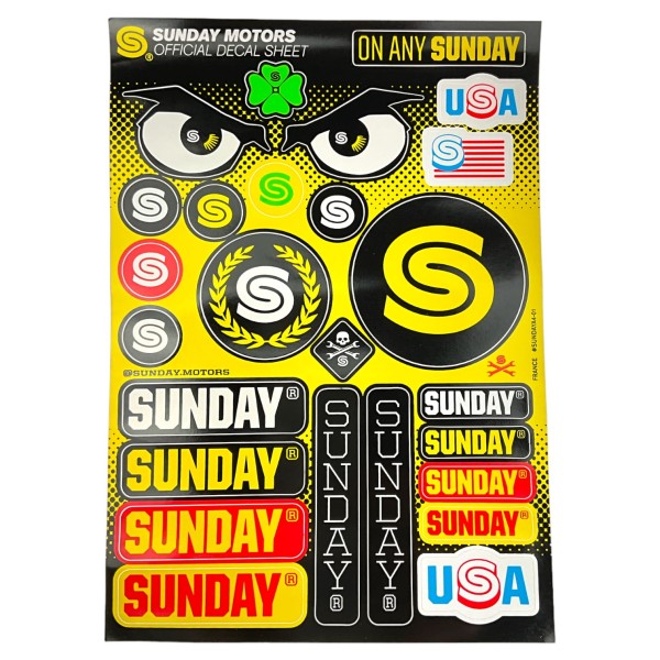 Zestaw naklejek A4 SUNDAY pitbike YCF