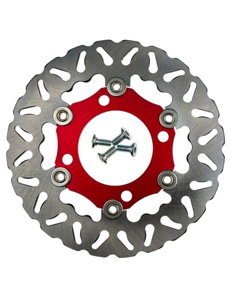 Tarcza pływająca 220 mm czerwona pitbike MRF