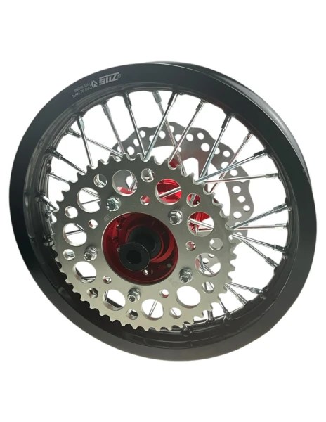 Felga 12 tył 1.85x12 aluminiowa CNC z tarczą czerwona pitbike 2021 8K YCF