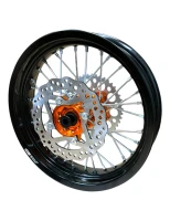 Felga 14 tył 3.00x14 aluminiowa CNC komplet pomarańczowa FLAT TRACK YCF