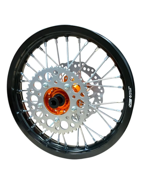 Felga 14 tył 1.85x14 aluminiowa CNC komplet pomarańczowa pitbike 2021 8K YCF