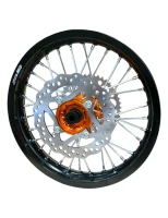 Felga 14 tył 1.85x14 aluminiowa CNC komplet pomarańczowa pitbike 2021 8K YCF