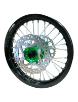 Felga 14 tył 1.85x14 aluminiowa CNC komplet zielona pitbike 2021 8K YCF