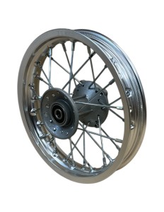 Felga przednia aluminiowa 1.4x10 oś 12mm srebrna pitbike KMB KAYO